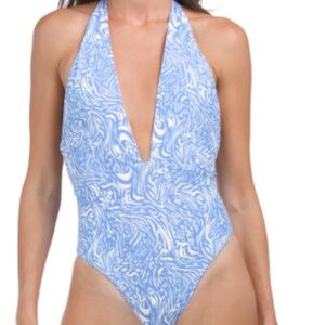Worn One time Maaji Nunik Reversible Plunge One Piece Bathing Suit- Large